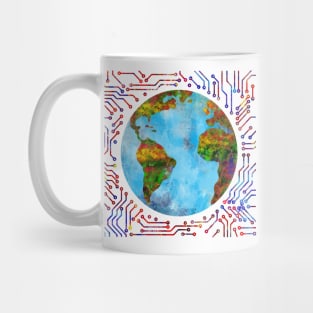 Earth circuit board Mug